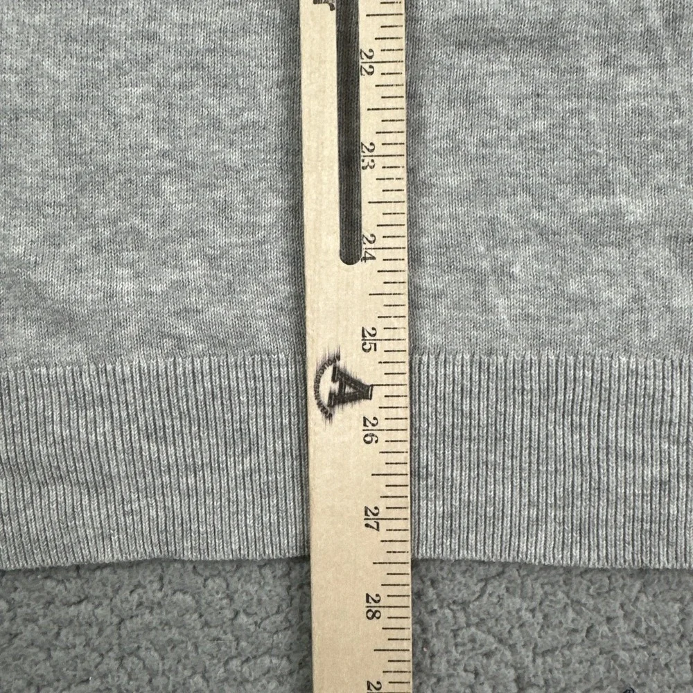 Banana Republic Cotton Sweater Men Large Heather Grey V-Neck Soft Banded Waist